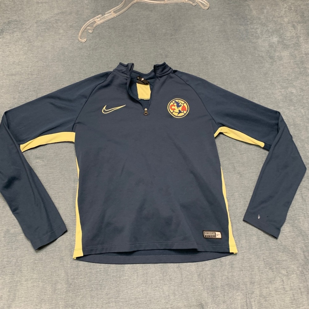 Club América Football Sweatshirt Mens Medium Blue Nike Dri Fit Moisture Wicking